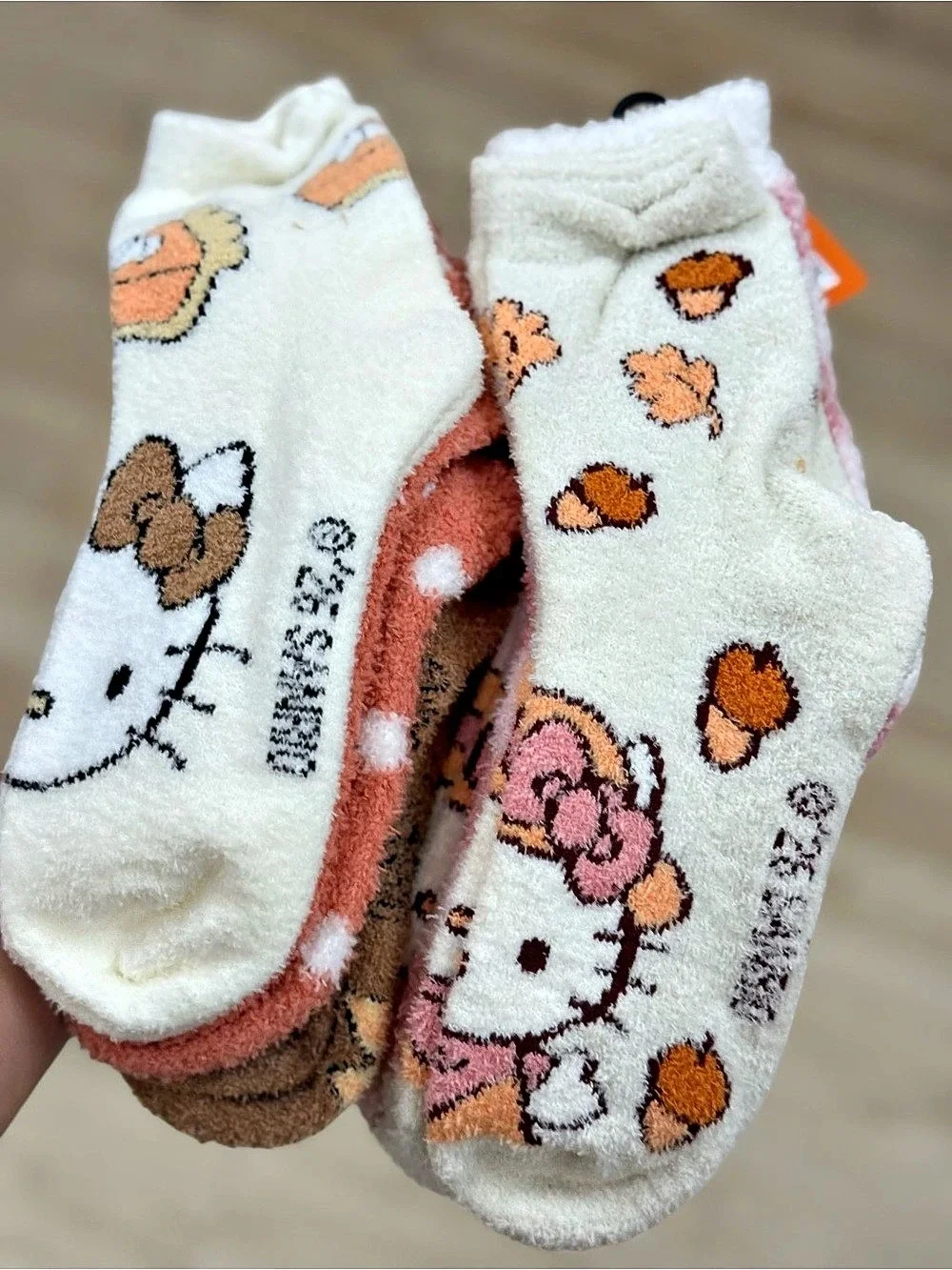 2 set (6 pcs)Sanrio Character Socks Pink & Brown NWT